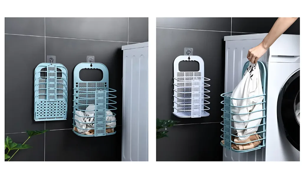 Wall Mounted Folding Dirty Laundry Clothes Baskets
